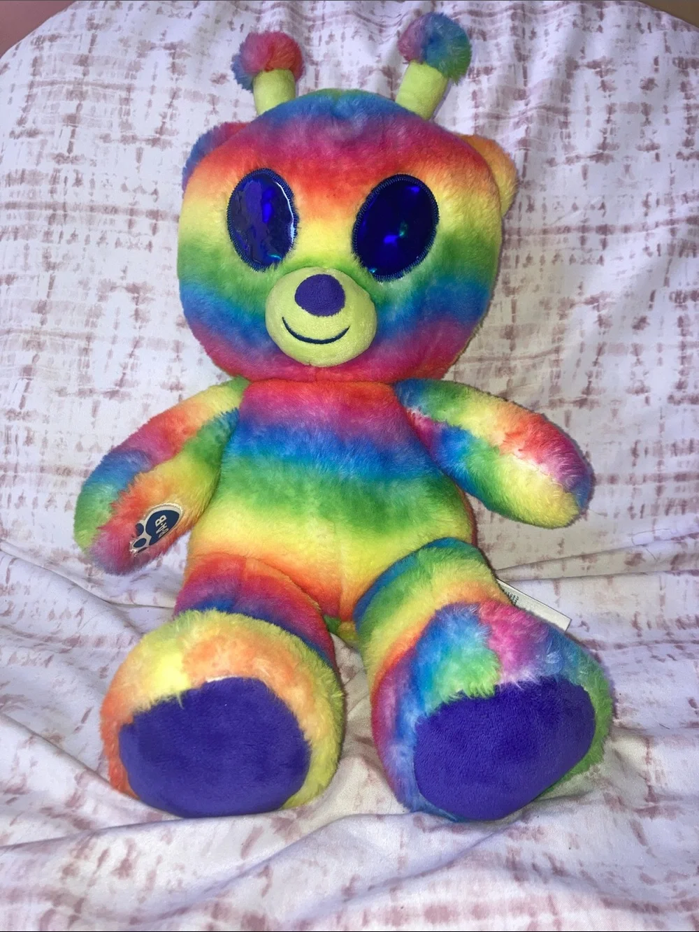 Build a Bear 2024 Rainbow Bearlien Bear Alien Tie Dye Tye Dyed Plush